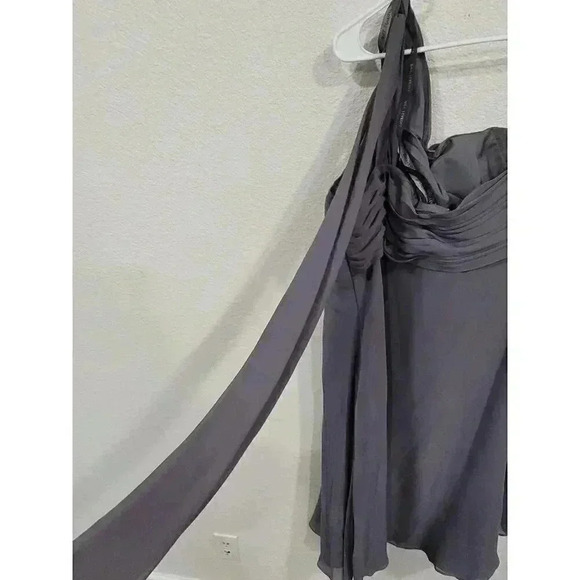 Bill Levkoff grey chiffon dress size 18 #9 - Picture 8 of 8